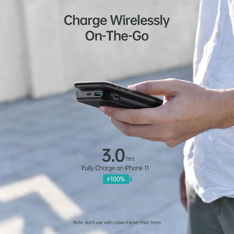 Choetech 10000mAh PD20W Fast Charging Power Bank with Qi 10W Wireless Charger+ 0.5m Type C to C Cable - Black -  B650
