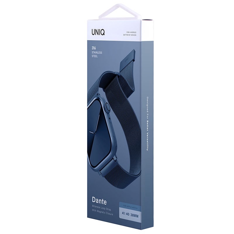 UNIQ DANTE Apple Watch Series 1-10, SE/SE2  Mesh Steel Strap 41/40/42MM - Marine (Blue)