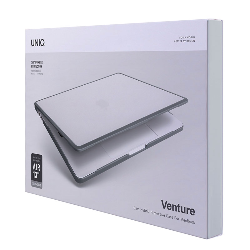 UNIQ HYBRID Venture MacBook Air 13 (2018-2020-2022) Case - Frost / Charcoal (Grey)