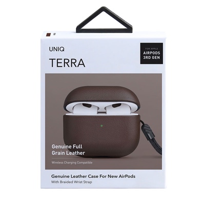 UNIQ TERRA Genuine Leather AirPods 3rd Gen Case - Sepia (Brown)