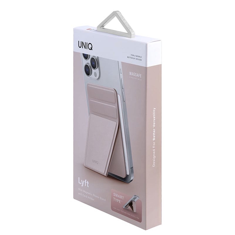 UNIQ LYFT Magnetic Snap – On Stand And Card Holder for Phone - Blush Pink