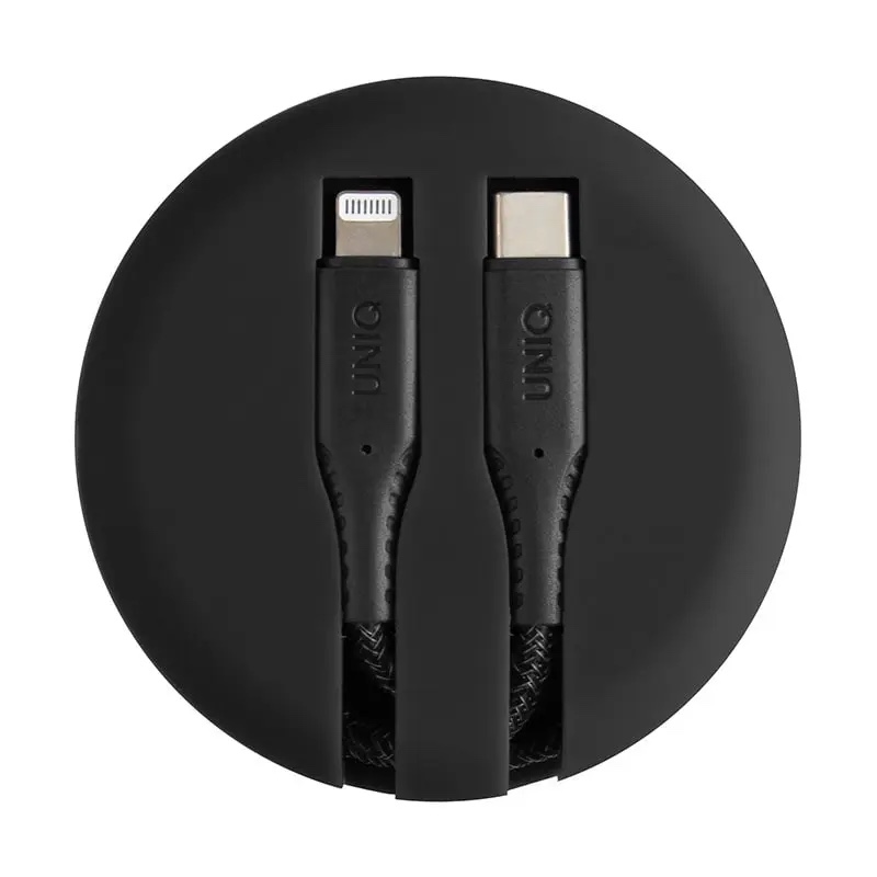 UNIQ HALO USB-C to Lightning Cable 1.2M with Smart Cable Organiser - Midnight Black