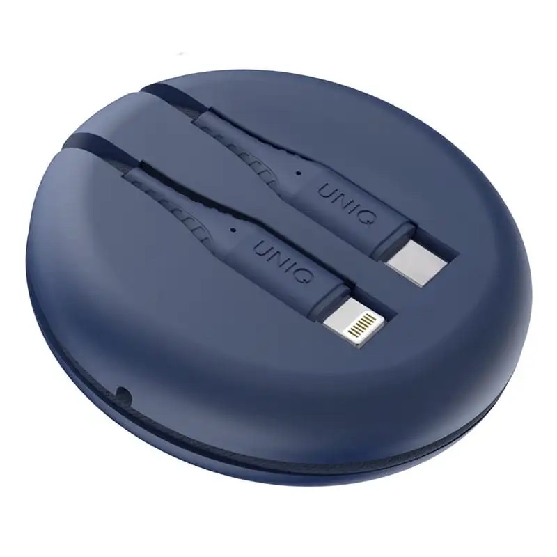 UNIQ HALO USB-C to Lightning CABLE 1.2M with Smart Cable Organiser - Ash Blue