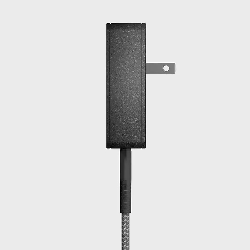 UNIQ VERSA Slim Kit USB-C PD 18W Wall Charger With USB C Cable (UK/US Plug) - Charcoal (Black)