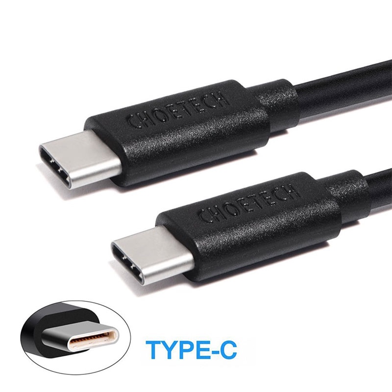 Choetech 3A USB-C To USB-C Cable 3.3ft (1m) - Black - CC0002