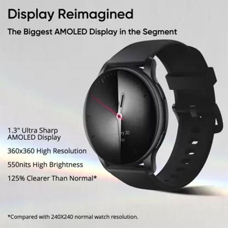 DIZO Watch R AMOLED with 45mm Dial Size (by Realme TechLife) - Classic Black