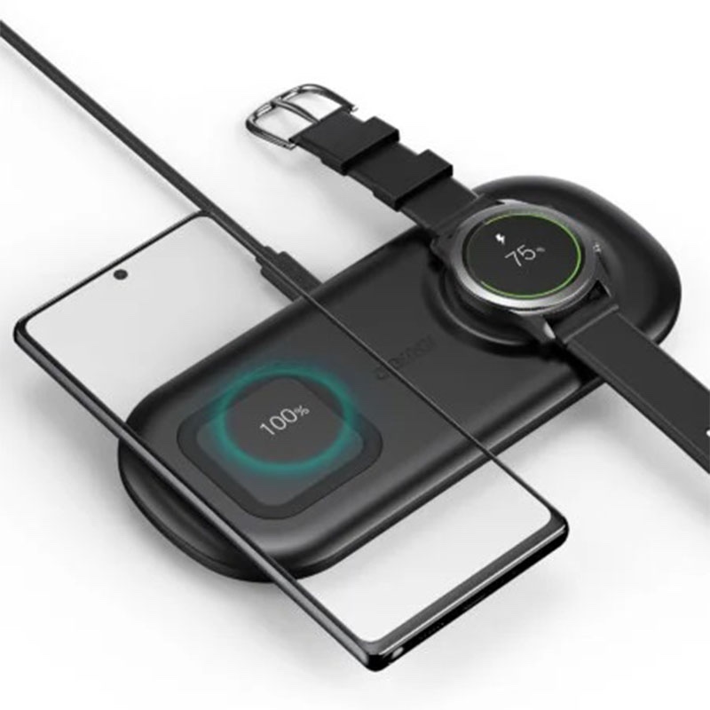 CHOETECH 2 In 1 Wireless Charger, 10W Max Wireless Charging Pad For Phones and Galaxy Watch  (T570-S)