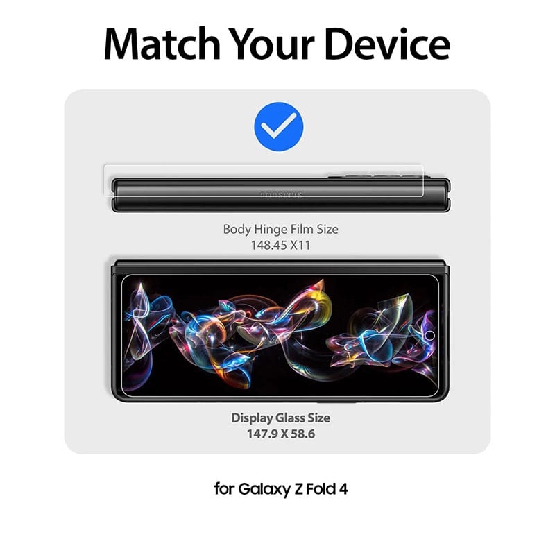 Whitestone Dome Glass For Galaxy Z Fold 4 Full Tempered Glass Shield with Liquid Dispersion Tech [Install Kit] Smart Phone Screen Guard - Single Pack without UV