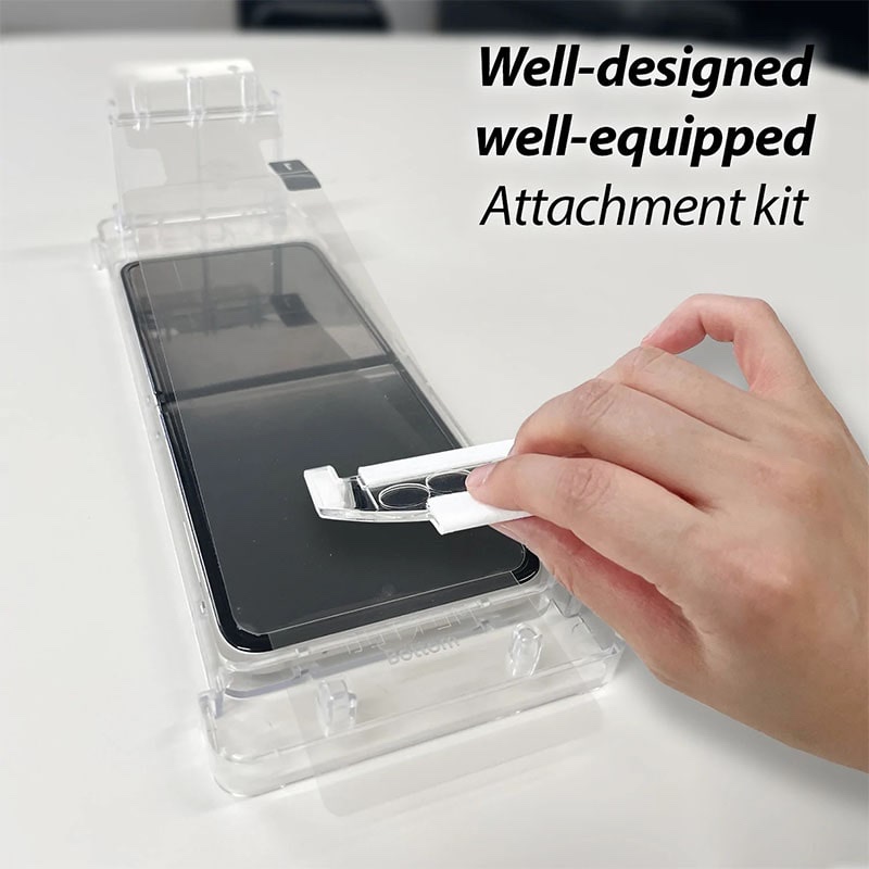 Whitestone Dome [Genuine Film] For Galaxy Z Flip 4, Dome Hard Coated Film Screen Protector with Hinge Cover Film - PET Film Screen Guard - Single Pack
