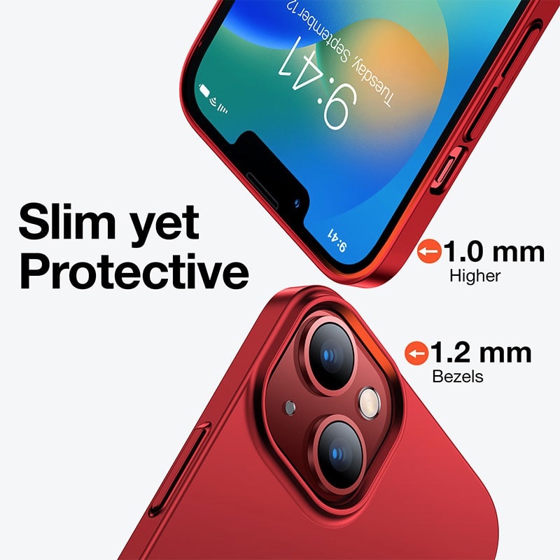 Torras Decency Series Phone Case for iPhone 14 Plus 6.7 Inch - Red