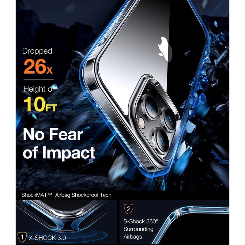 Torras Diamond Series Phone Case for iPhone 14 Pro Max 6.7 Inch - Clear - X003AVM5RD