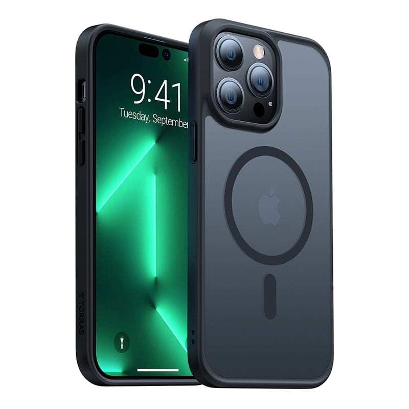 Torras Magnetic Guardian Series Phone Case for iPhone 14 Pro Max 6.7 Inch - Black - X003AZY8R9