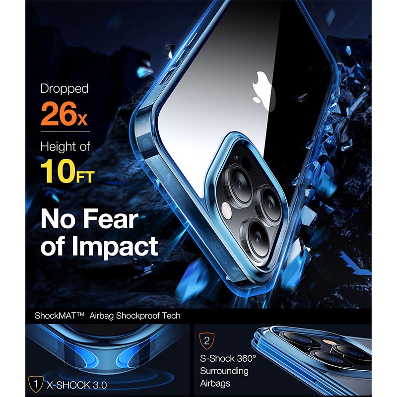 Torras Diamond Series Phone Case for iPhone 14 Pro 6.1 Inch - Navy Blue