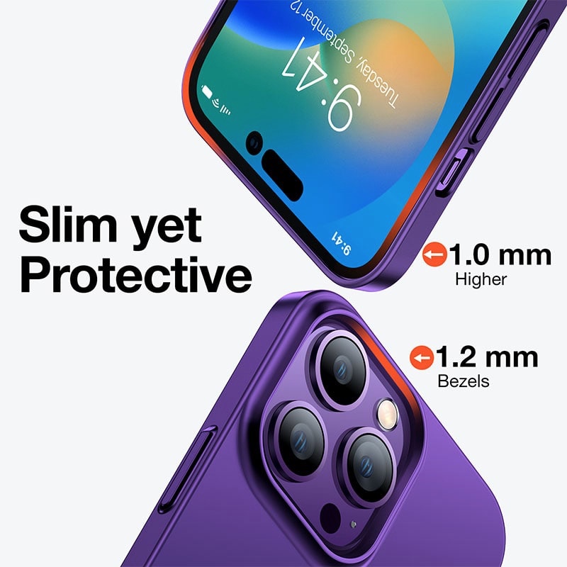 Torras Decency Series Phone Case for iPhone 14 Pro 6.1 Inch - Deep Purple - X003AZY8KB