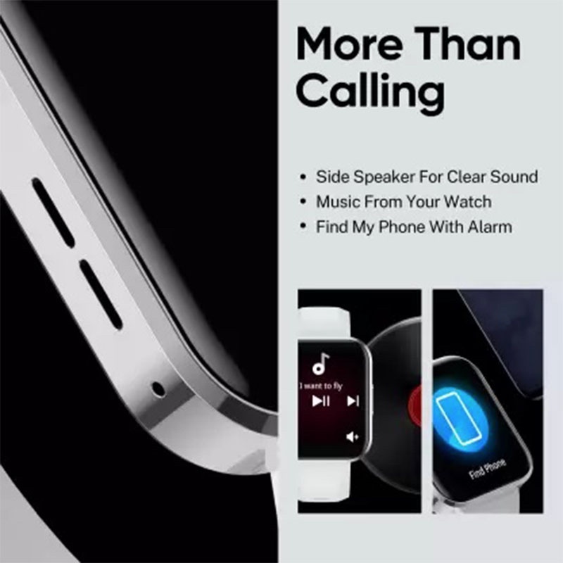 DIZO by realme Techlife Watch D Talk Smart Calling Watch with Big 1.8 Inch Screen – Grey