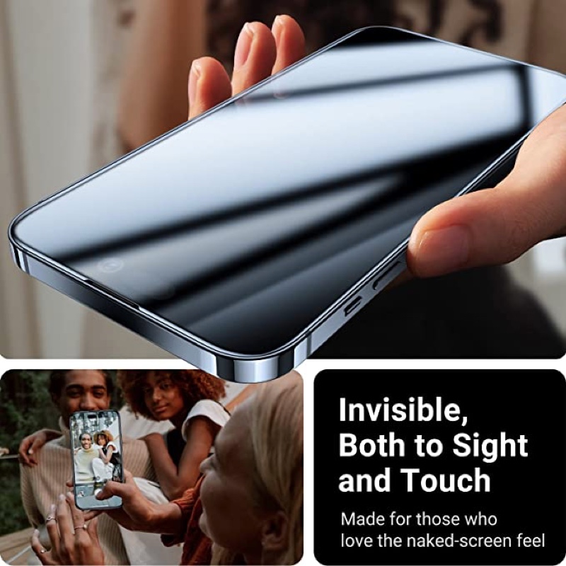 Torras Decency Series Phone Case with [2-Pack] Clear Tempered Glass Protector for iPhone 14 Pro - Deep Purple - X001LII1DI