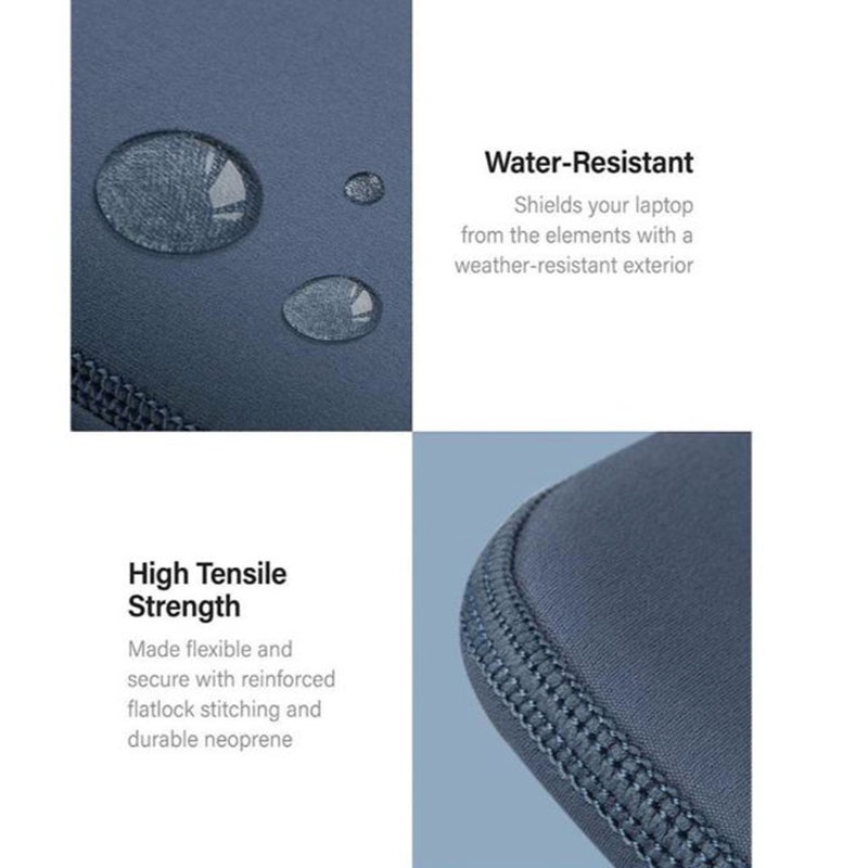 UNIQ Cyprus Protective Water Resistance Sleeve for Laptop and MacBook up to 14'' - Steel Blue