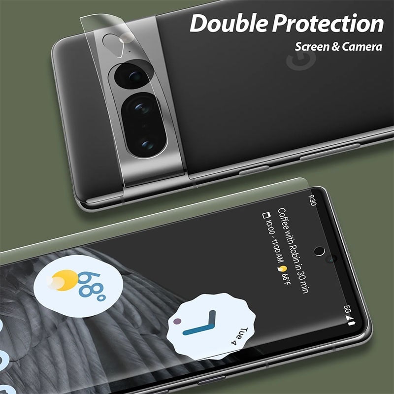 Whitestone Dome Glass For Google Pixel 7 Pro Tempered Glass Screen Protector with 1 Pack of Camera Protector - 2 Pack of Glass with UV Kit