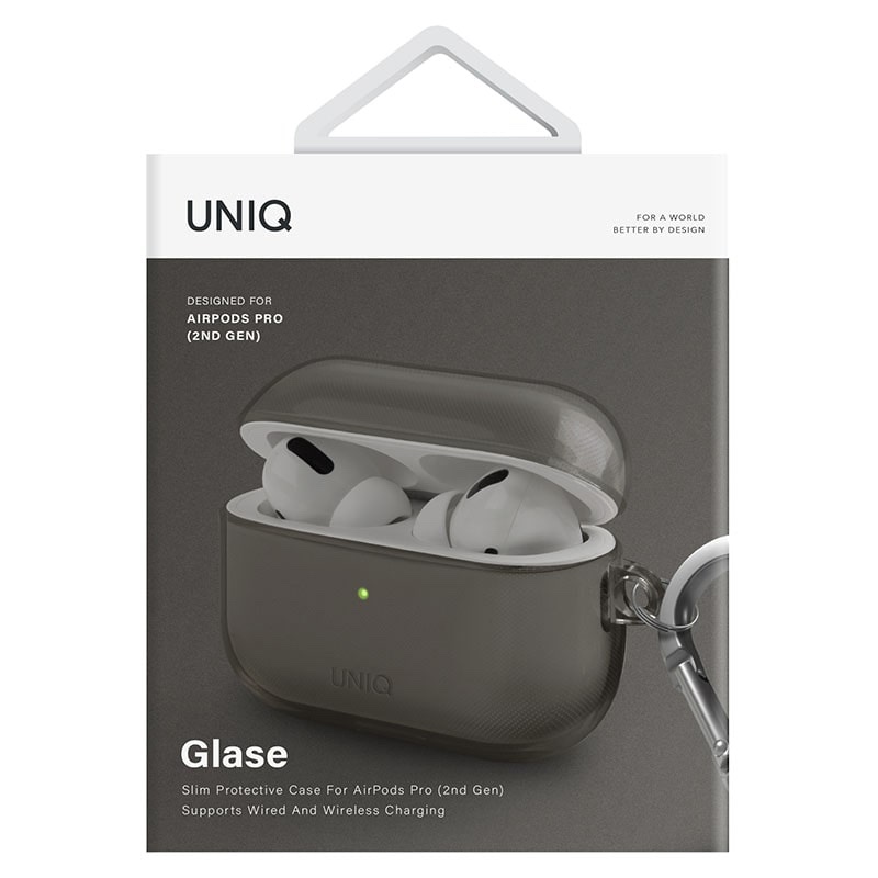 UNIQ Glase AirPods Pro 2nd Gen (2022) Hang Case - Glossy Smoke
