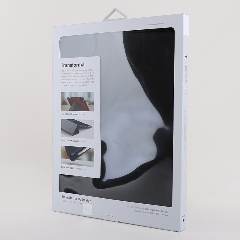 UNIQ Transforma Antimicrobial Case for iPad Pro 12.9 (2021) - Ebony (Black)