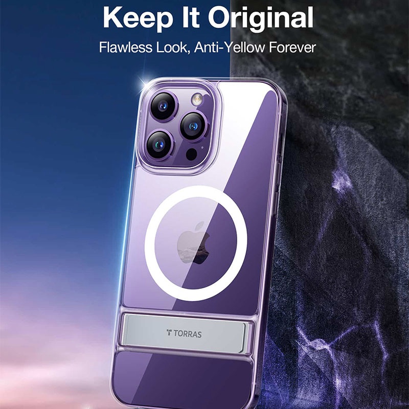 Torras MoonClimber/UPRO Clear Magsafe Phone Case for iPhone 14 Pro Max - Dark Purple - X003EDIZI5