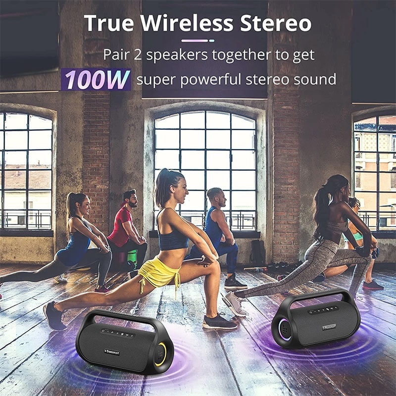 Tronsmart Bang Mini Portable Bluetooth Speaker with 50W Wireless Stereo Sound, IPX6 Waterproof Loud Speaker Bluetooth 5.3, Support NFC, TF Card, AUX