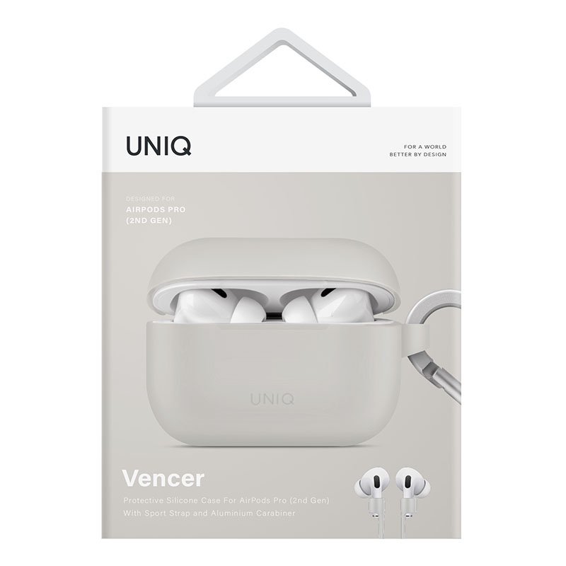 UNIQ Vencer Airpods Pro 2nd Gen Silicone Hang Case – Chalk Grey
