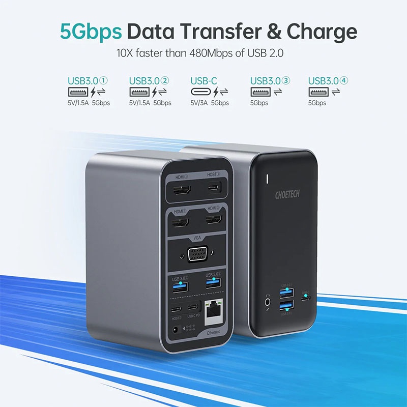 Choetech 15-in-1 Massive Expansion USB-C Docking Station (HUB-M21)