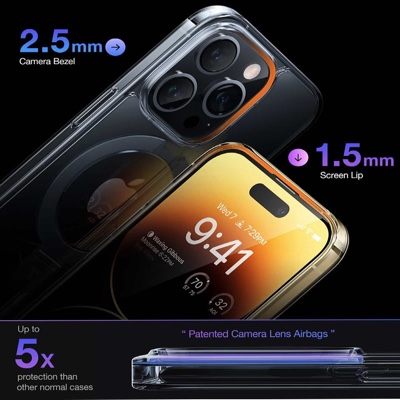 Torras UPRO Ostand Phone Case for iPhone 14 Pro Max - Clear