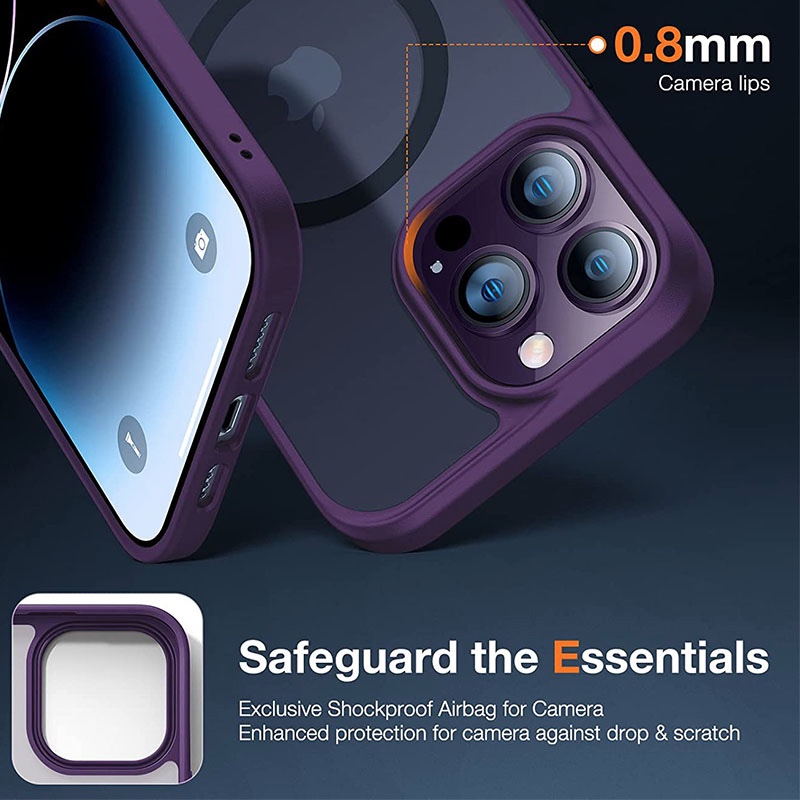 Torras Guardian Magnetic Series Case for iPhone 14 Pro Max – Dark Purple