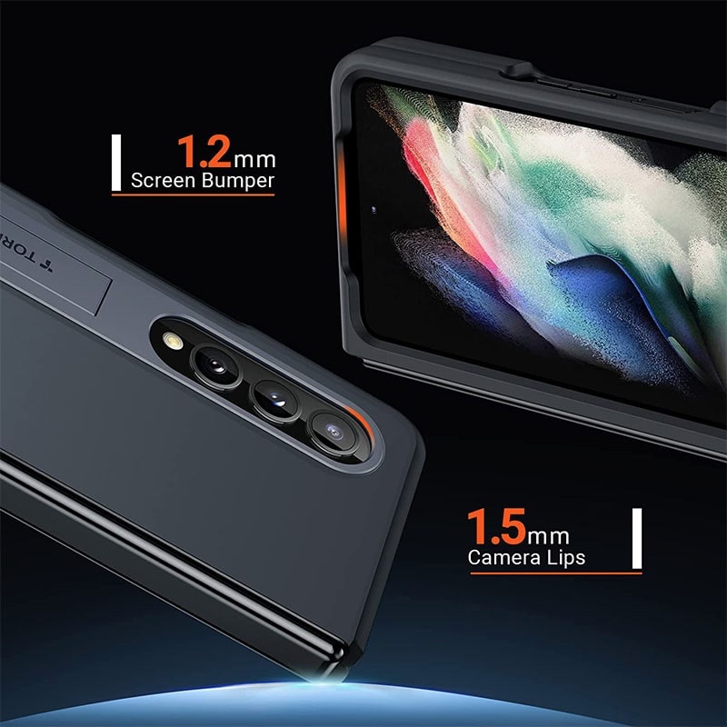 Torras UPRO Matte Series Phone Case for Samsung Galaxy Z Fold 3 – Black