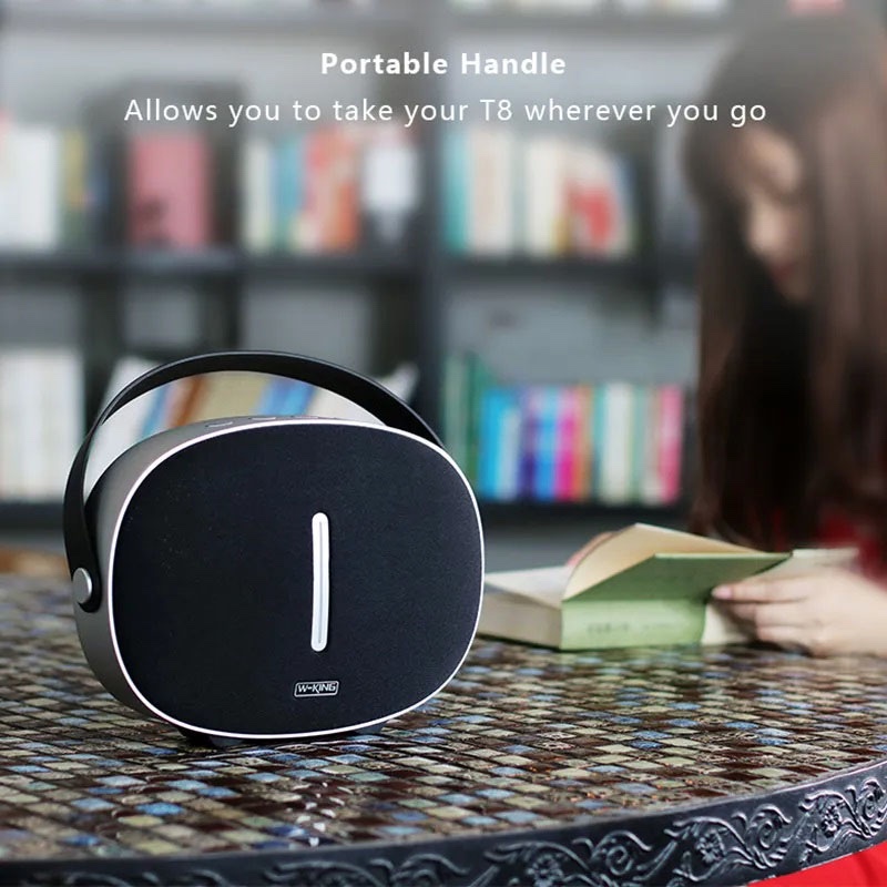 W-King T8 30W Outdoor Traveler Portable Wireless Bluetooth Speaker with Sub Woofer Bass HD Sound - Black
