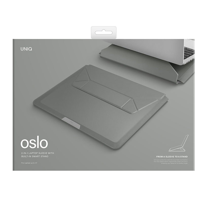 UNIQ OSLO Laptop Sleeve with Foldable Stand (Fits Up to 14