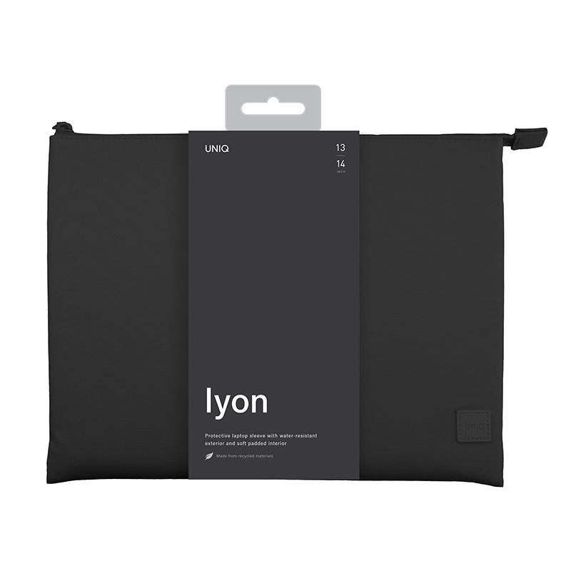 Uniq Lyon Snug-Fit Protective Sleeve for Laptops & iPads (Fits upto 16”) – Midnight Black