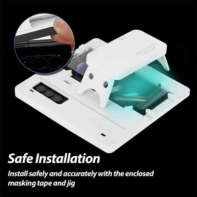 Whitestone Dome Glass for Samsung Galaxy Z Fold 5 Full Tempered Glass Shield with Liquid Dispersion Tech (Easy Kit Included) Pack of 2 with UV