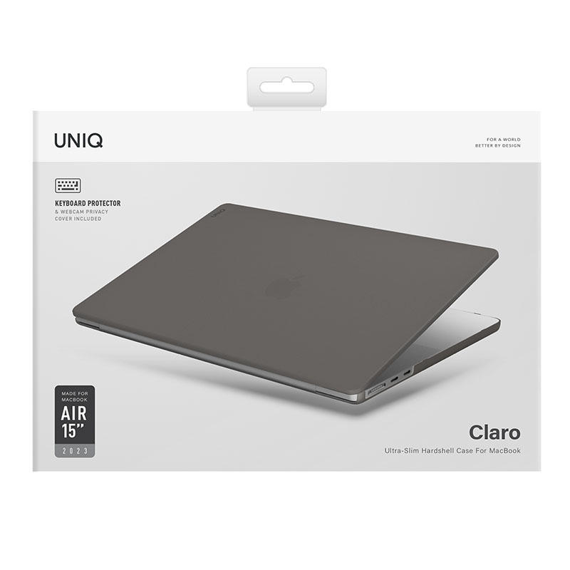 UNIQ Claro Series Case for MacBook Air 15 (2023) – Smoke Matte Grey