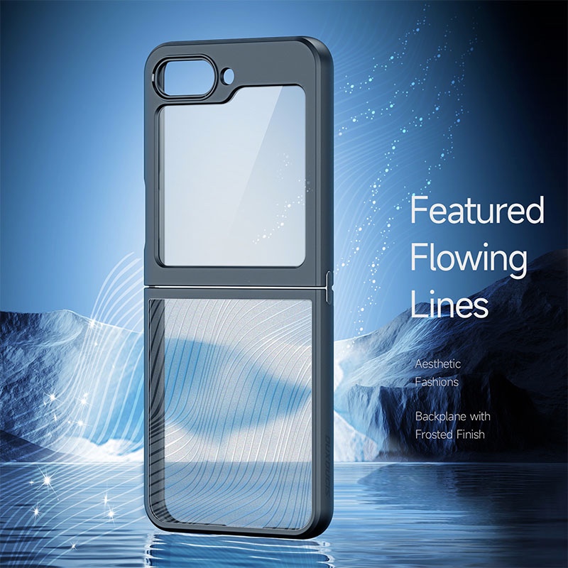 Aimo Series Phone Case for Samsung Galaxy Flip 5 - Transparent Black