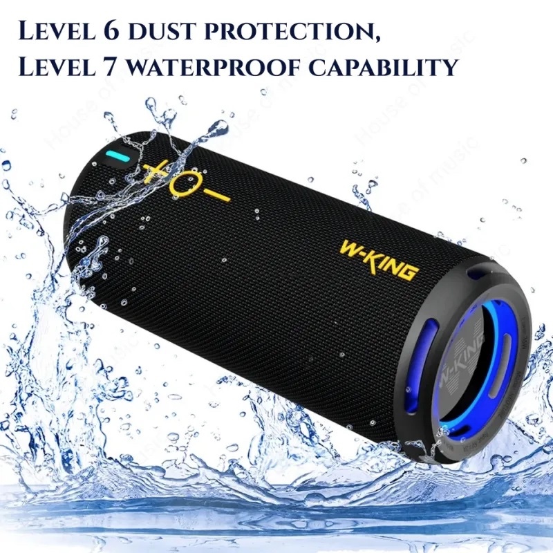 Super Bass W-KING D320 New True 30W Output IP67 Waterproof Outdoor Wireless Bluetooth Speakers TWS Shocking Stereo Sound