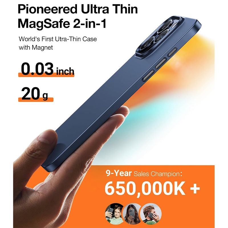 Torras OriginFit-Mag Series Magsafe Compatible Phone Case for iPhone 15 Pro 6.1? – Navy Blue