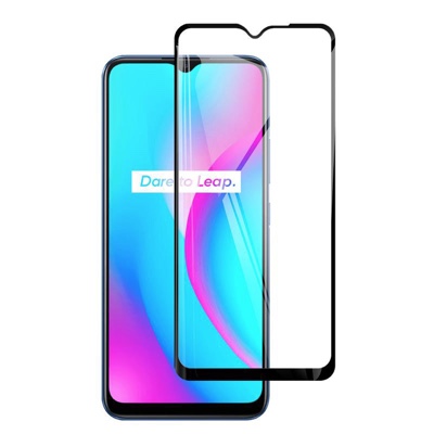 MOFI Premium Tempered Glass for Realme C15 Full Coverage Screen Protector 2.5D 9H – BLACK