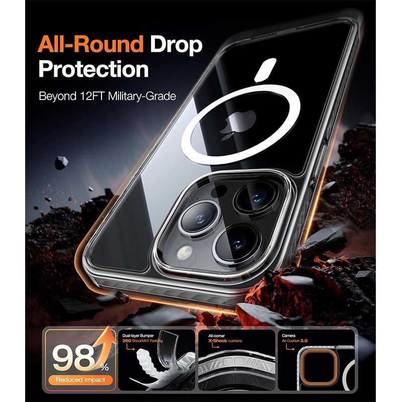 Torras Sparka-Mag Series Magsafe Compatible Phone Case for iPhone 15 Pro Max 6.7? – Black