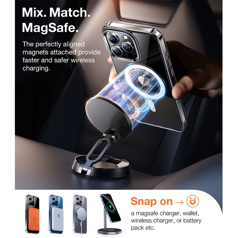 Torras Diamond-Mag Series Magsafe Compatible Phone Case for iPhone 15 Pro Max 6.7? – Navy Blue