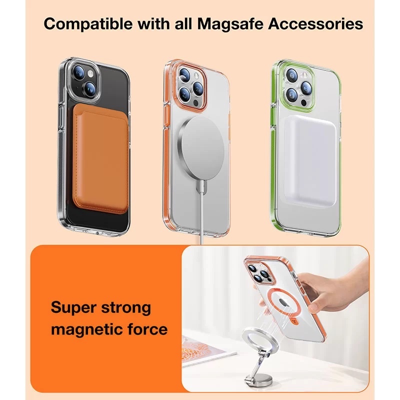 Torras Upro Ostand Hue Magsafe Compatible Phone Case for iPhone 15 Pro Max 6.7? – Black