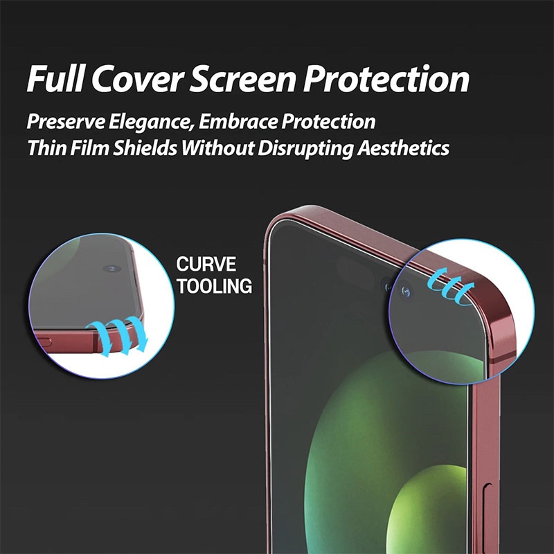 iPhone 15 Pro Max Whitestone Dome [UV GEN] Hard Coated Film Screen Protector with UV light – 2 Pack Film