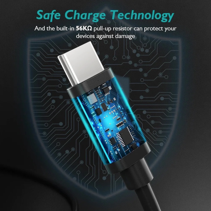 Choetech Hi-Speed Type A to Type C Cable 1m AC0002 - Black
