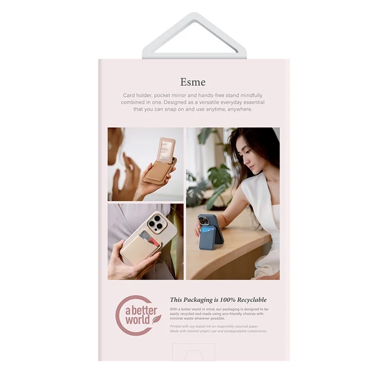 Uniq Coehl Esme Magnetic Cardholder with Mirror – Dusty Nude