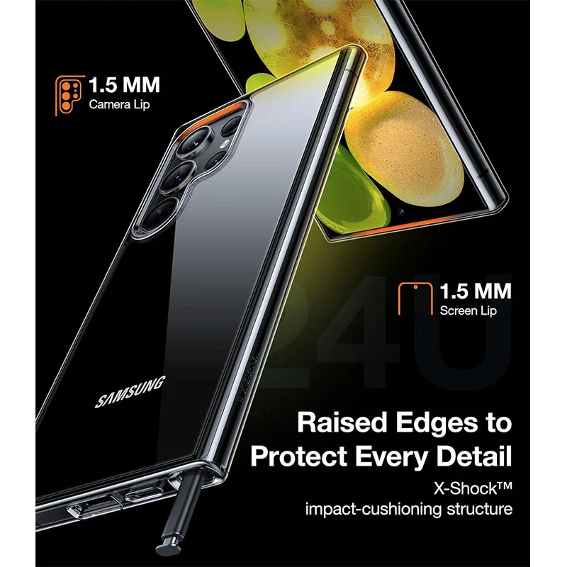 Torras Diamond Series Phone Case for Samsung Galaxy S24 Ultra – Clear