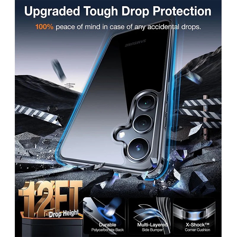 Torras Diamond Series Phone Case for Samsung Galaxy S24 – Clear