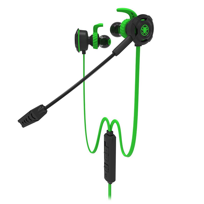 Plextone G30 in-Ear Wired Gaming Earphones, Noise Cancelling Headset with Mic, Stereo Bass, 3.5 mm Jack, Supports All Devices - Green