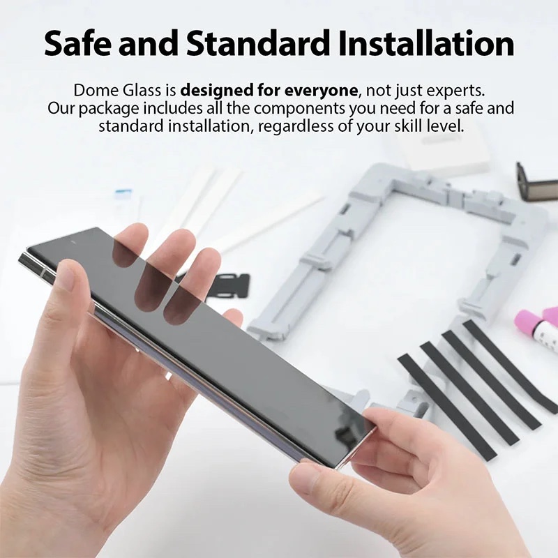 Whitestone [Dome Glass] Tempered Glass Screen Protector  Liquid Dispersion Tech For Samsung Galaxy S24 Ultra with UV Kit - 2 Pack